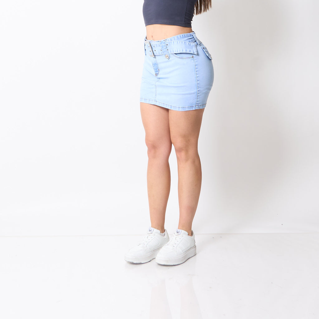 Falda Short Diva Celeste