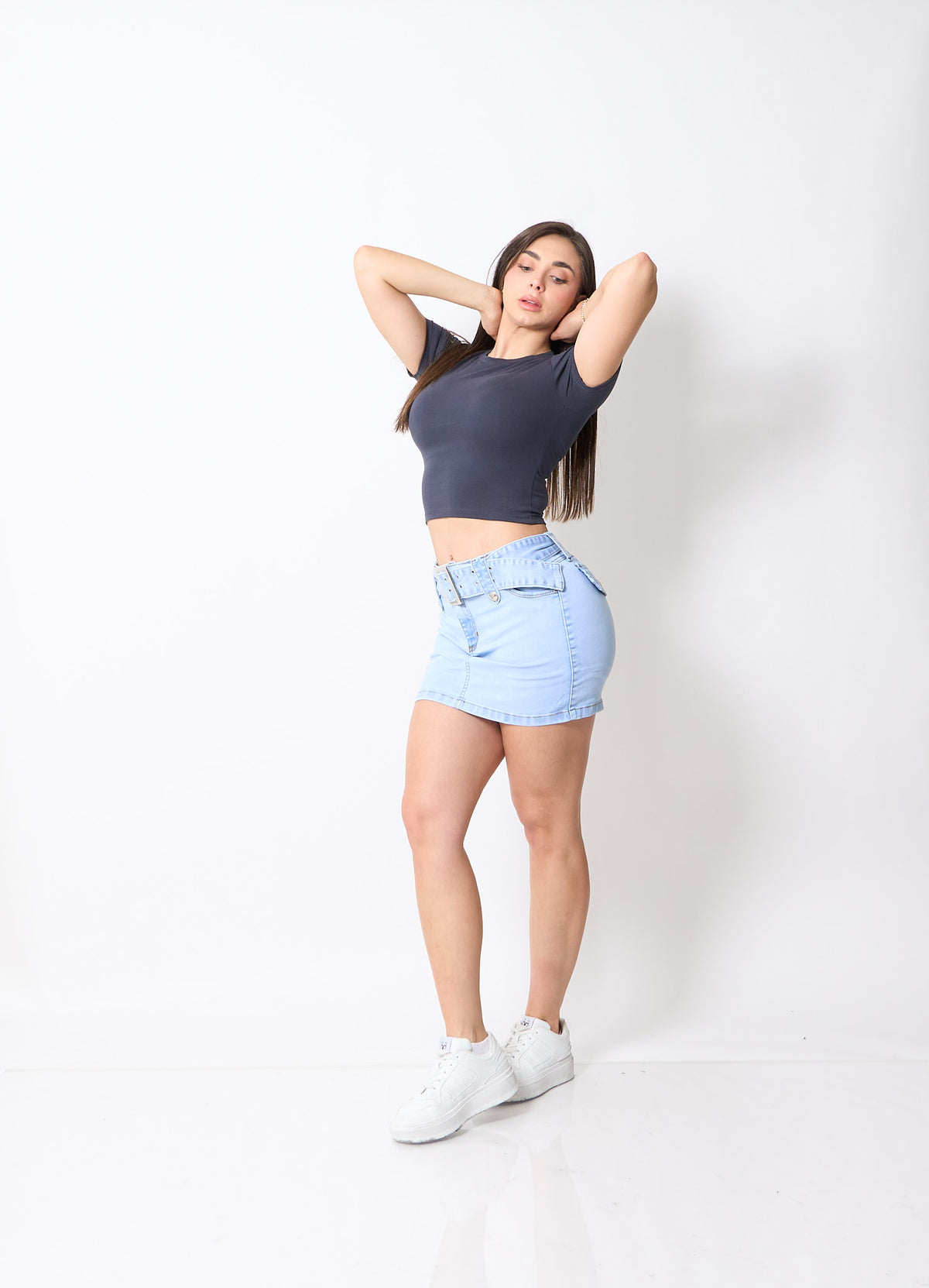 Falda Short Diva Celeste