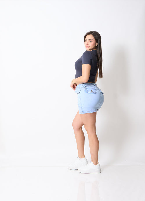 Falda Short Diva Celeste