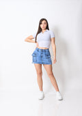 Falda Short Niza Celeste