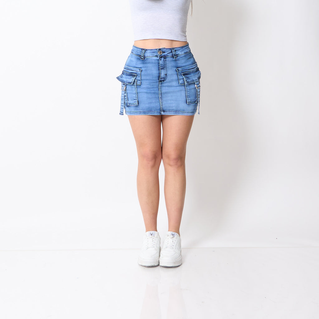 Falda Short Niza Celeste
