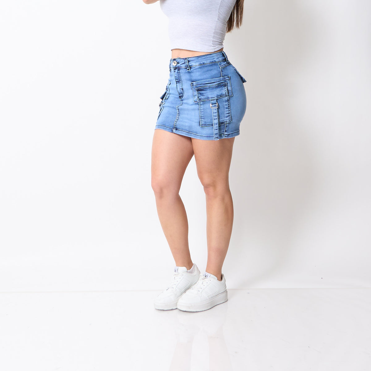 Falda Short Niza Celeste
