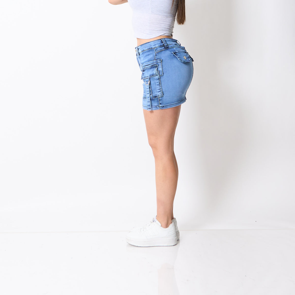 Falda Short Niza Celeste