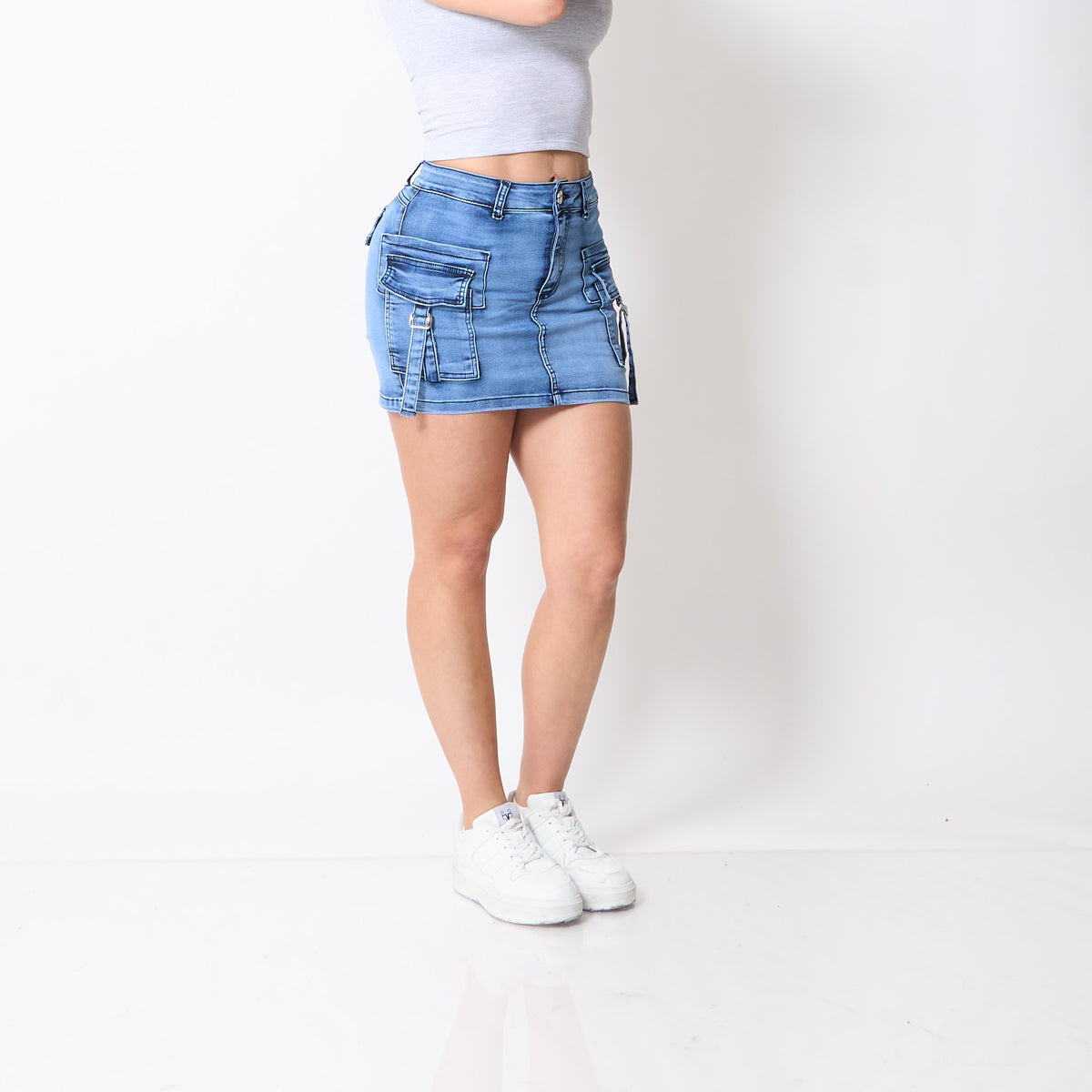 Falda Short Niza Celeste
