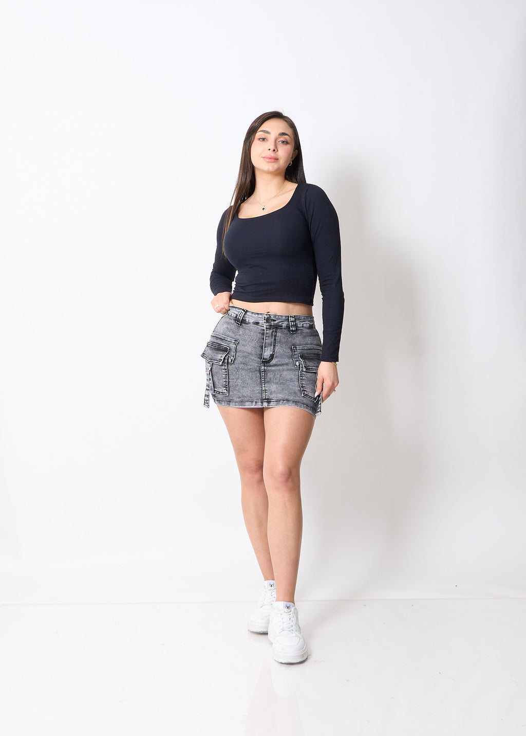 Falda Short Niza Gris