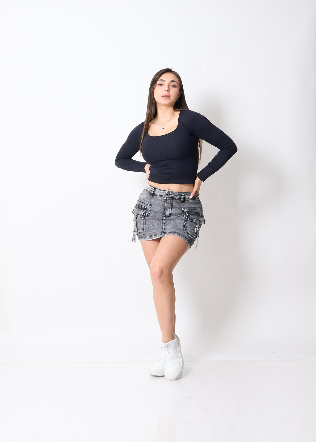 Falda Short Niza Gris