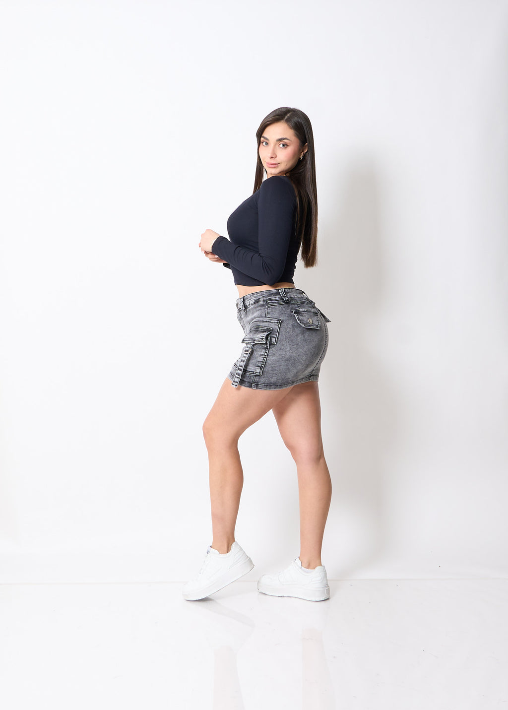 Falda Short Niza Gris