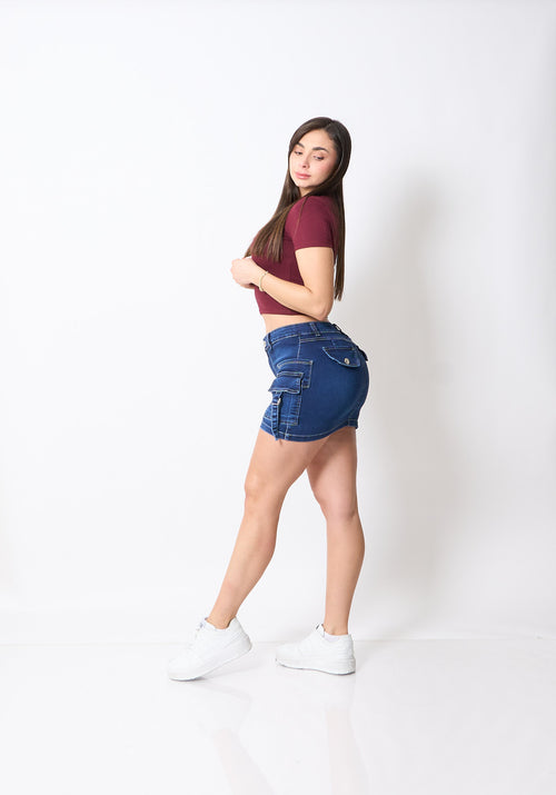 Falda Short Niza Azul