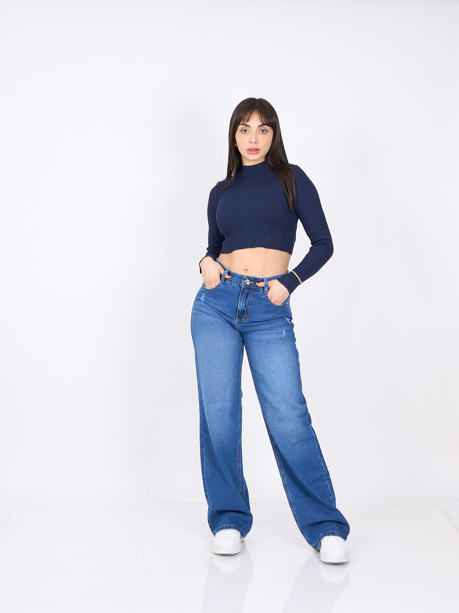 Wide Leg Domi Azul