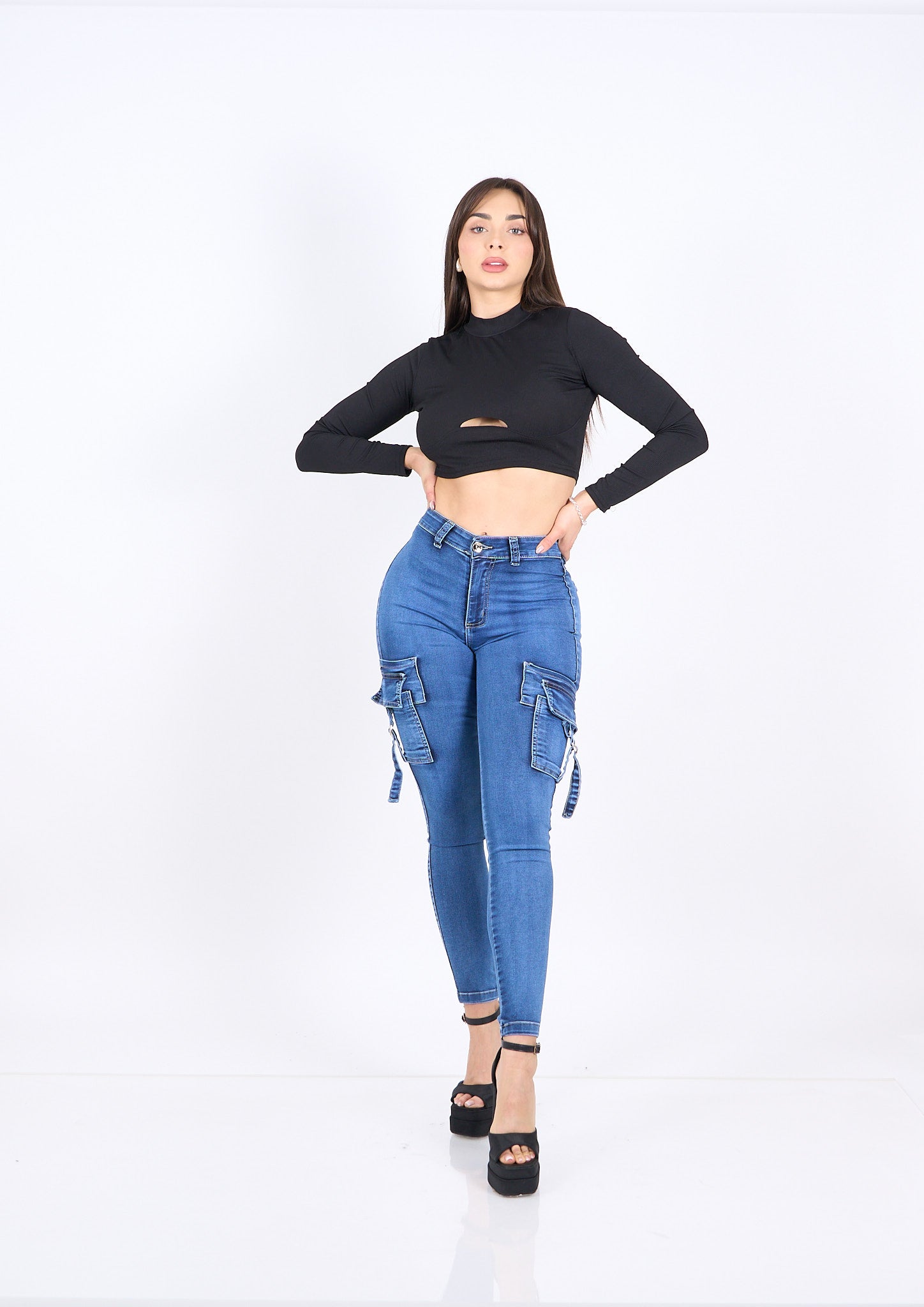 Skinny Niza Cargo Azul