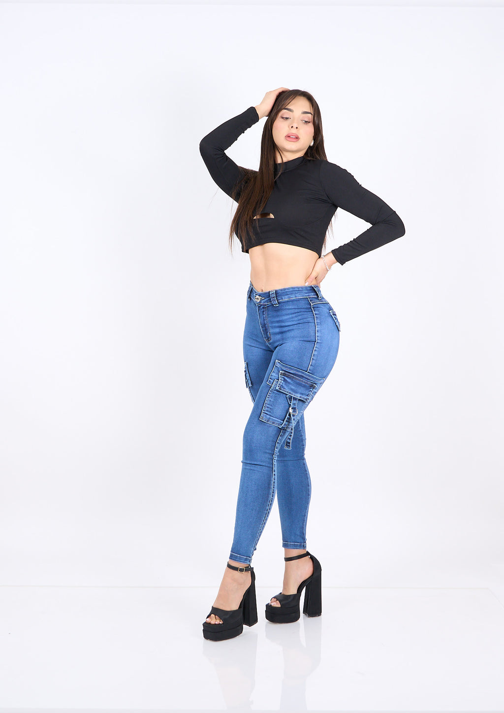 Skinny Niza Cargo Azul