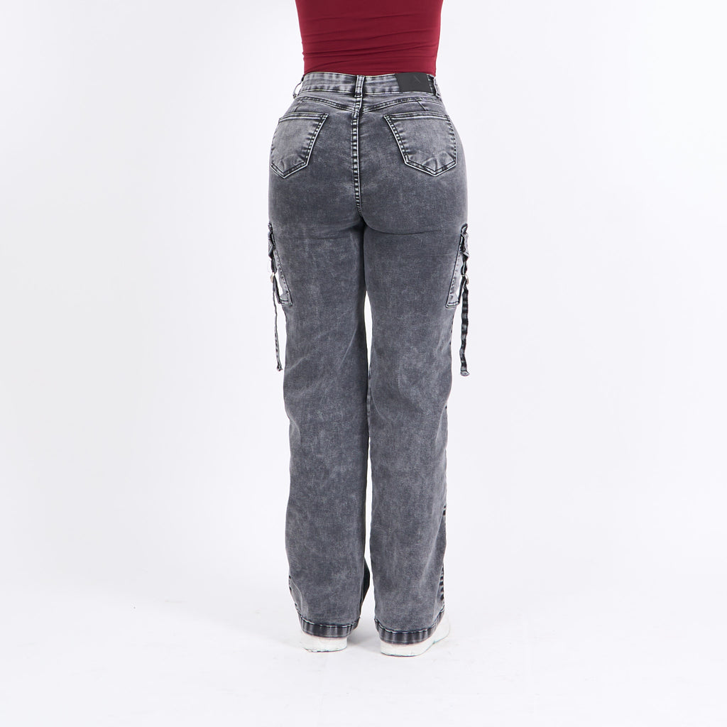 Wide Leg Cargo Gris