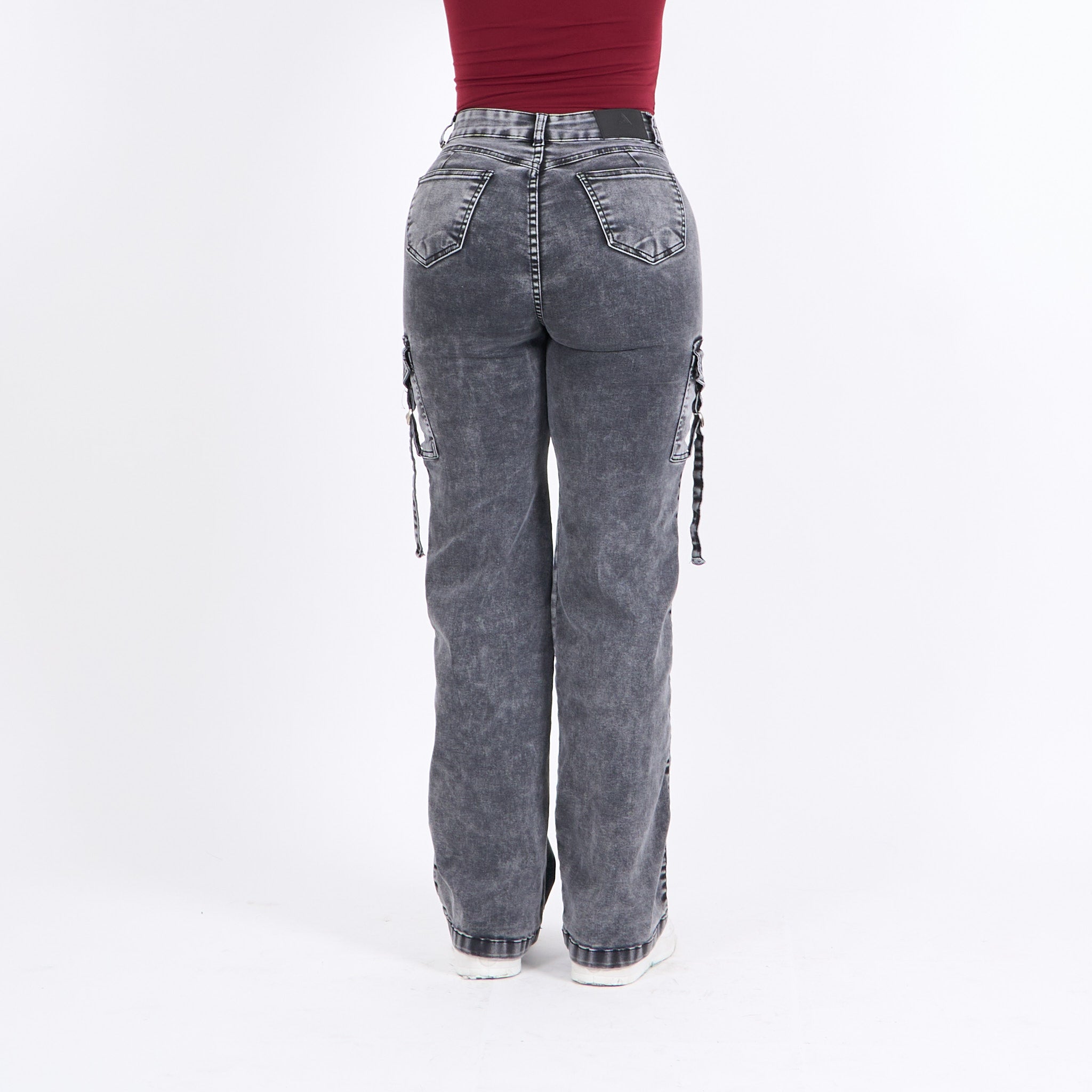 Wide Leg Cargo Gris