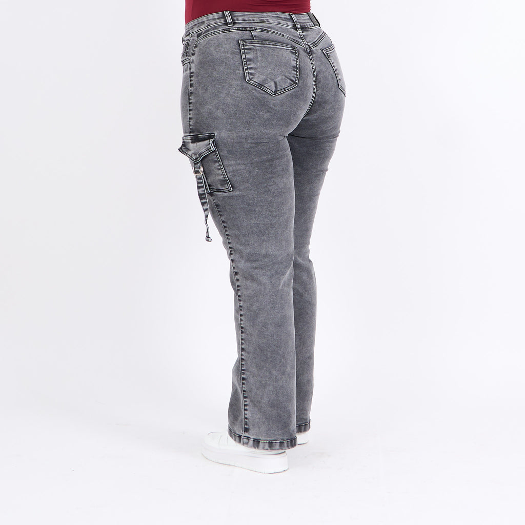 Wide Leg Cargo Gris