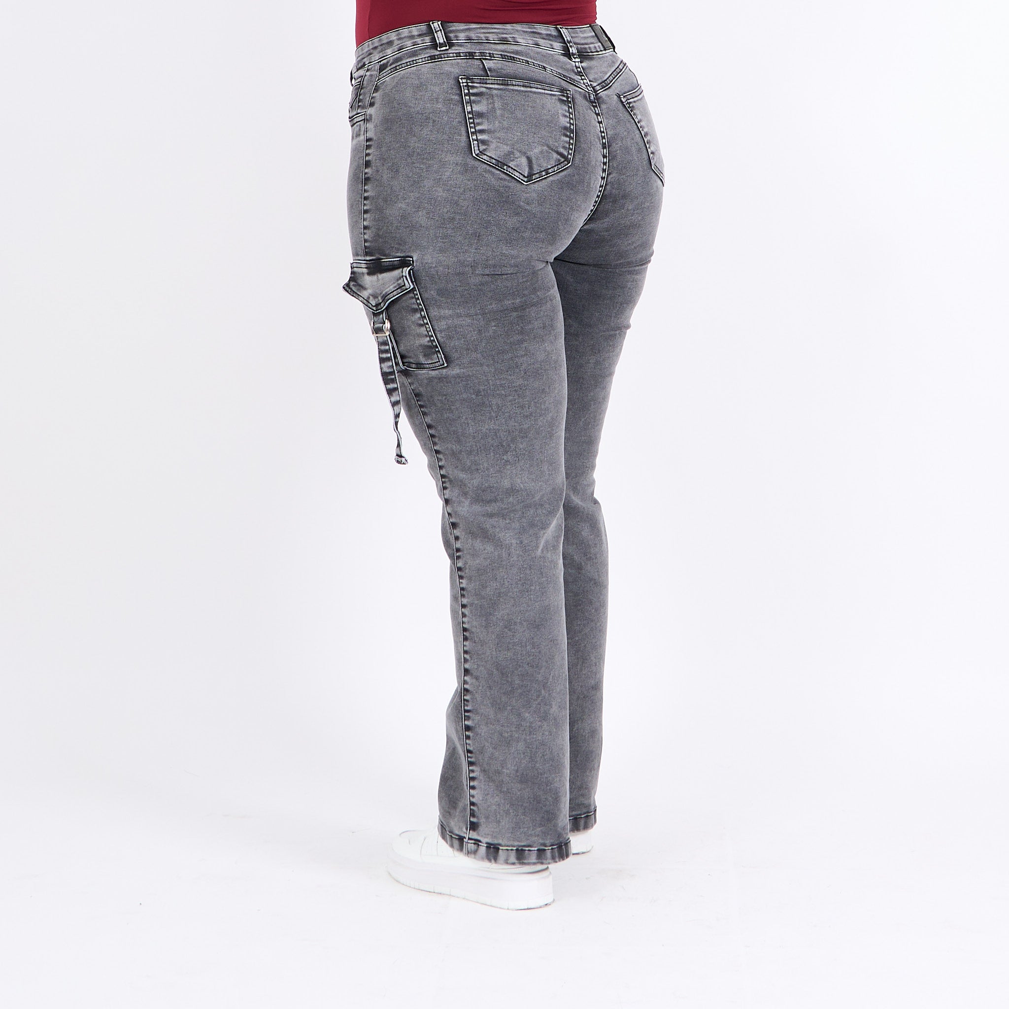 Wide Leg Cargo Gris